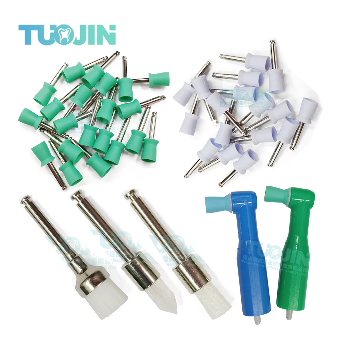 

100pcs Dental Prophy Brushes Polishing Polisher Disposable Latch type Mixed color Plat Used for stain removal and polish