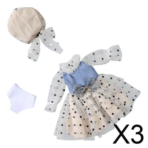 Conjunto de Acessórios de Roupas para Bonecas de 12 Polegadas, Vestidos Feitos à Mão para Bonecas Blythe e de Moda, Fantasia