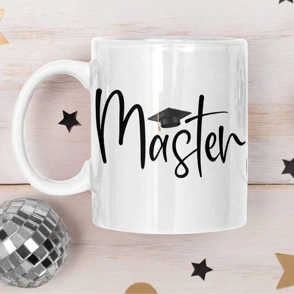 Halloweleen White Coffee Mug Master's Degree Gift Passed Study Exam Graduation Home goods family customization printed mugs