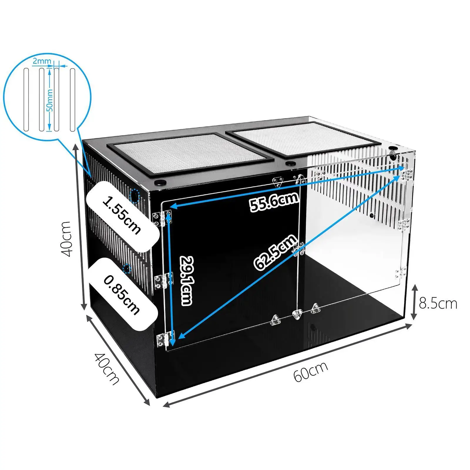 Reptile Enclosure Terrarium Clear Portable Professional Breeding Box Reptile Tank Hatching Container for Silkworm Snake
