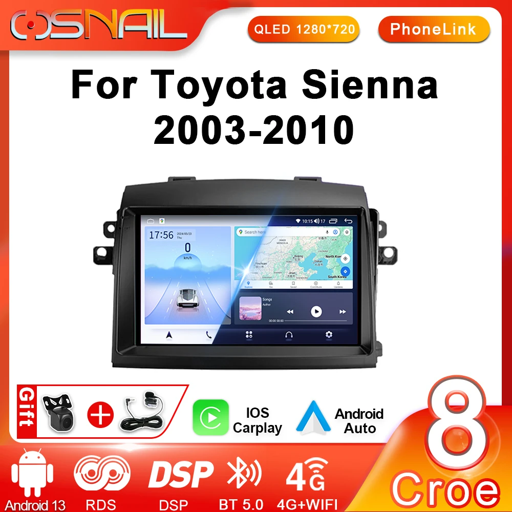 

Android 13 Auto Car Radio For Toyota Sienna 2 II XL20 2003-2010 Multimedia Player Stereo DSP Wireless 4G Carplay GPS Navigation