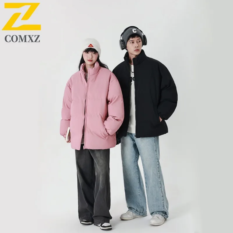เสื้อโค้ทคอตตอนคอตั้งสองด้าน COMXZ ขายดี เสื้อคลุมผู้ชายสำหรับฤดูหนาว สไตล์ลำลอง บุหนา อุ่น กันหนาว