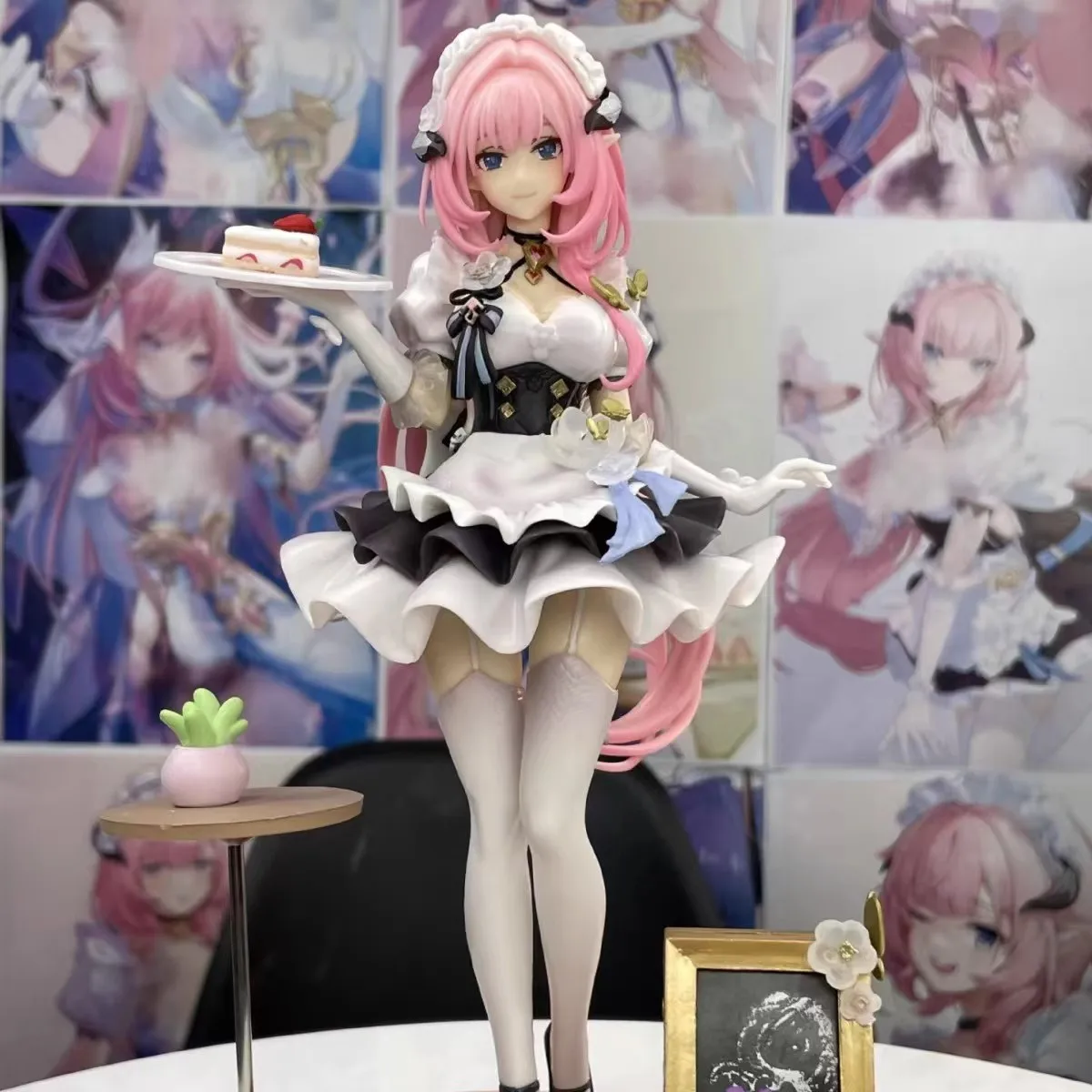 

24cm Pink Sweetheart Ver. Elysia Honkai Impact 3 game Figure Collectible Cake Maid Statue PVC GK Desktop Decoration Gift for Fan