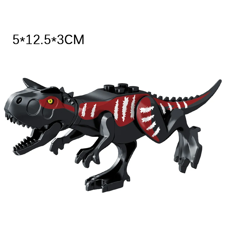 Blocos de construção de dinossauros jurássicos indominus rex diy tiranossauro figura de ação modelos crianças brinquedos animais presentes de natal