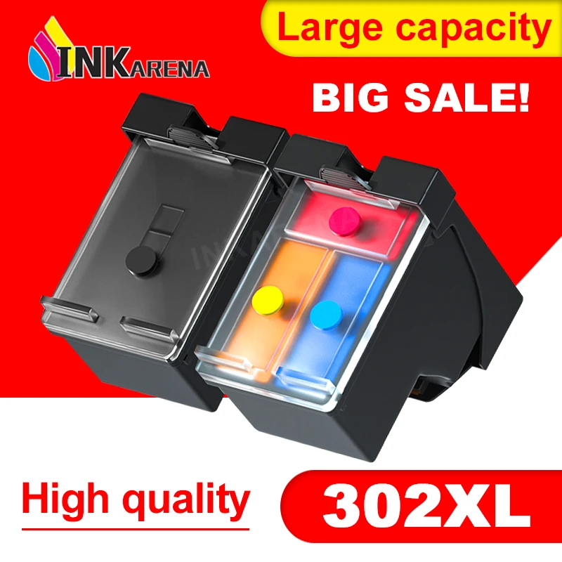 INKARENA 302 for HP 302 Ink Cartridges 302XL for HP302 XL Refillable Deskjet 1110 3639 3831 3630 Envy 4650 4525 4527 Printer