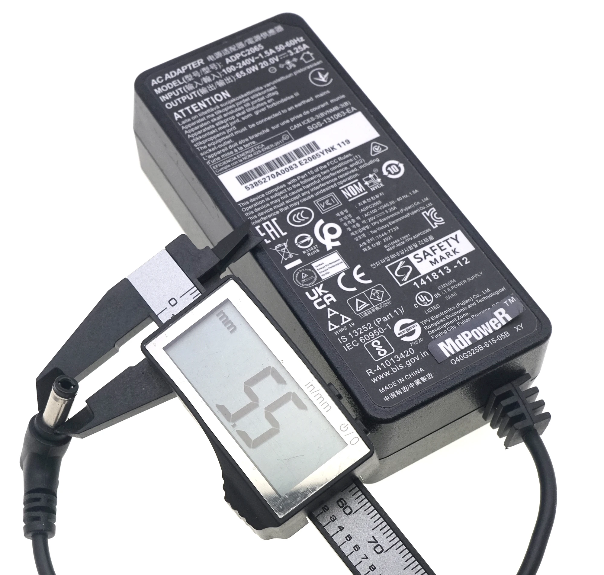 

TPV ADPC2065 65W 20V 3.25A AC Adapter for MSI Optix G27CQ4 G32C4 (3DA6) G27C6 G27C6P G27CQ4P Monitor Power Supply