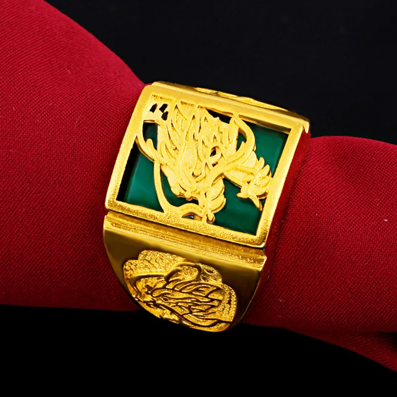 

Decent Gift Malaysian Jade Openable Guan Gong Ring For Men 24K Gold AU999 | Auspicious meaning, ideal festival gift