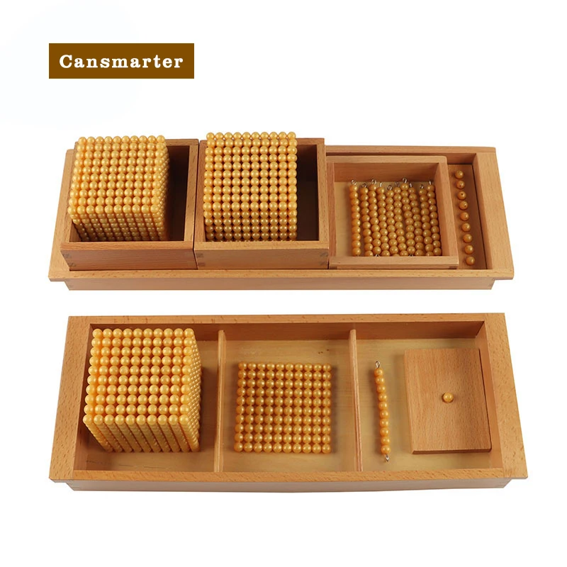 Montessori Math Educatief Baby Speelgoed Gouden Kralen Materiaal Symbolen Met Trays Kids Leermiddelen Puzzels Games Speelgoed Voor Kinderen