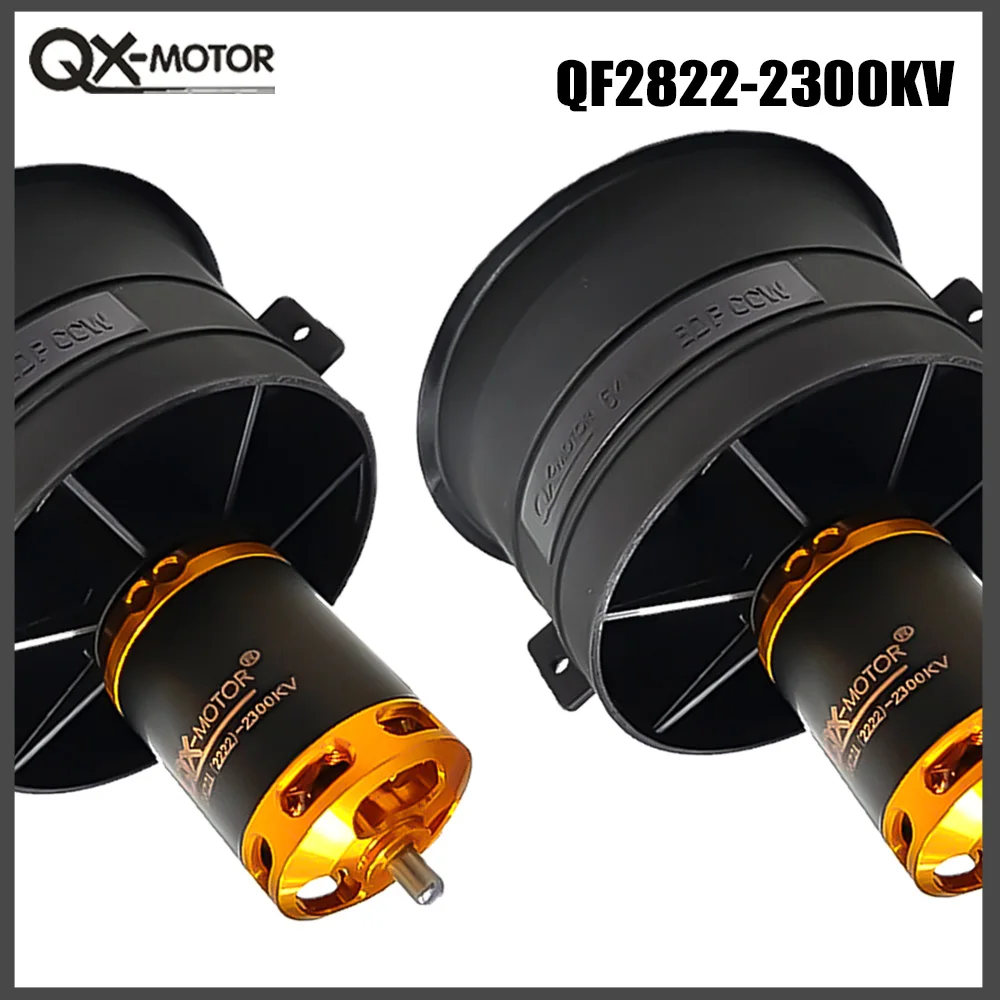 QX-Motor Brushless Motor QF2822 2100KV 2300KV 3300KV 4300KV 64mm EDF CW CCW 12 Blades Ducted Fan For RC Airplane UAV Toy Parts