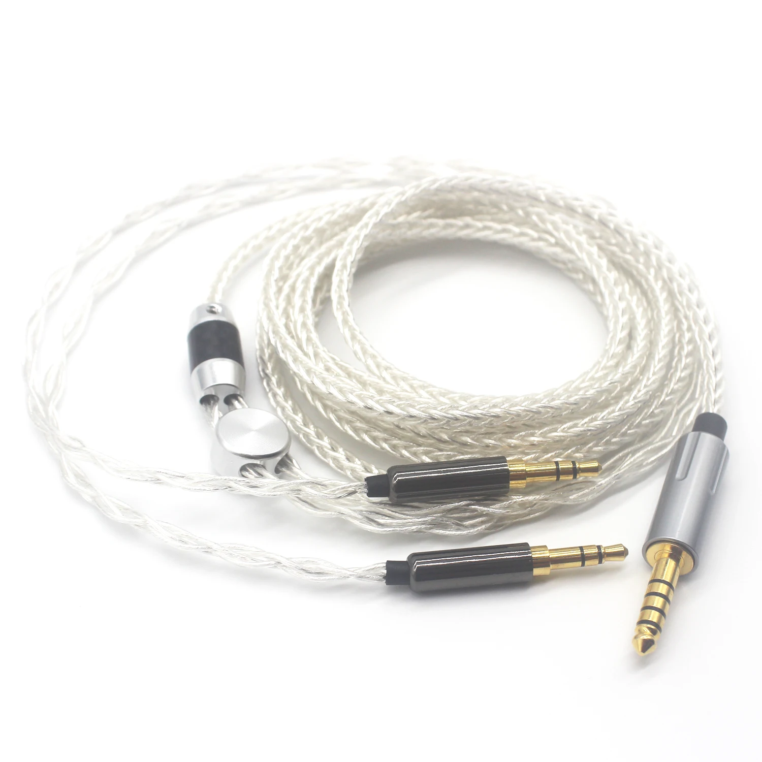 Сбалансированный посеребренный Плетеный сменный кабель Youkamoo 4,4 мм для наушников Onkyo A800 Philips Fidelio X3