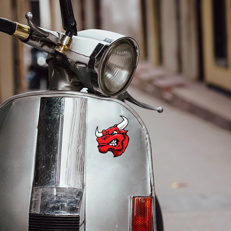 Angry Bull Bullhead Motorcycle Stickers Waterproof DIY Side Panels Fuel Tank Cap Fairing Scooter Vinyl Decals Cool Decoration view 2