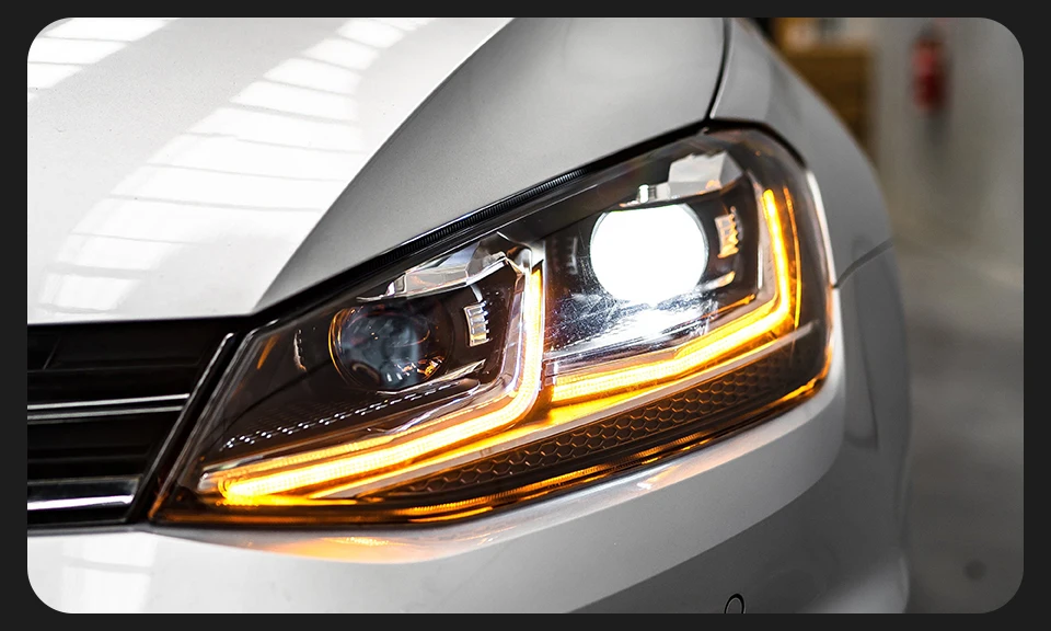 Car Lights for Golf 7 2013-2017 MK7 LED Auto Headlight Assembly and Front Grill Upgrade Dynamic Bifocal Lens LHD RHD Accessories