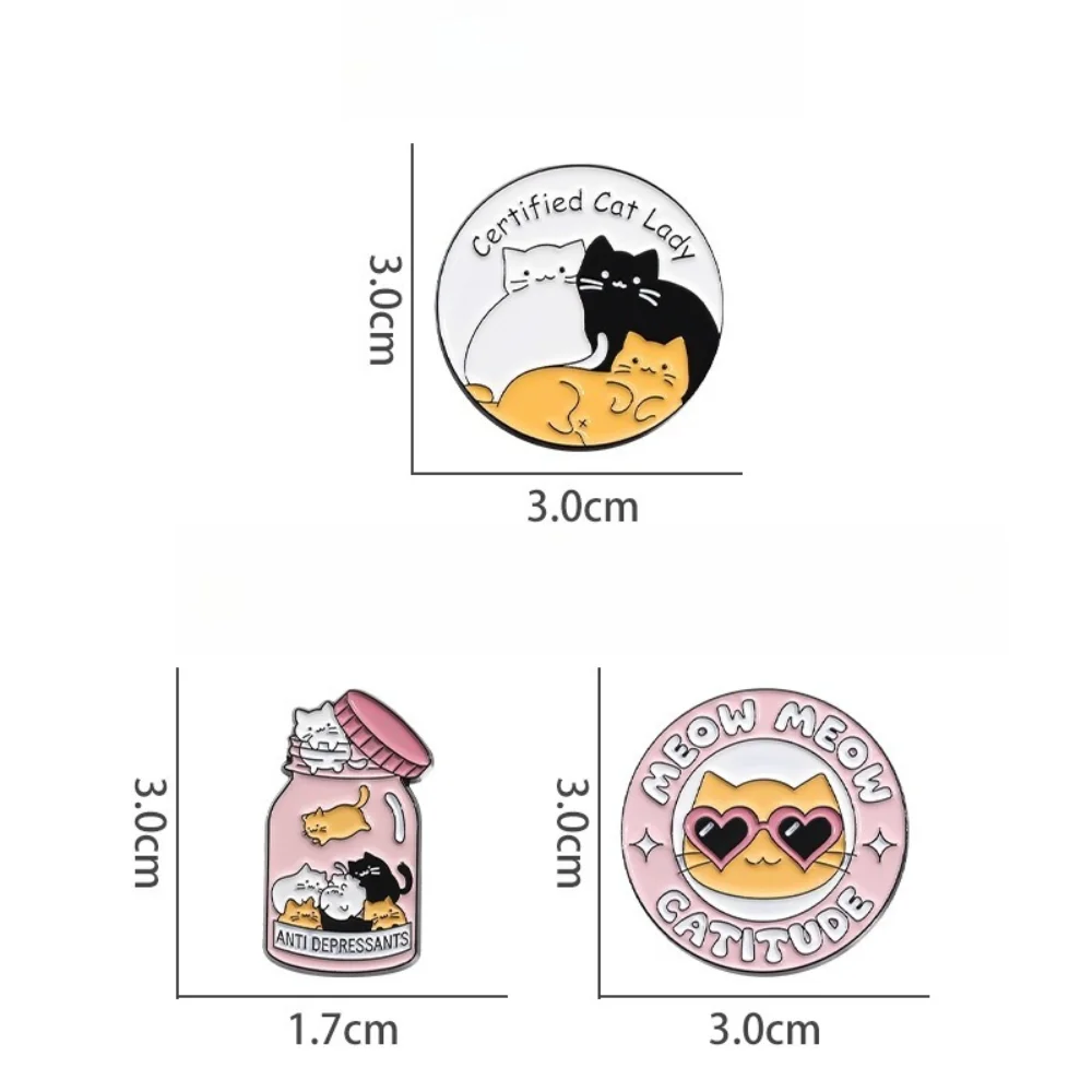 Soft and Cute Cat-themed Badge Brooch Certified Cat Dad Cat Paste Pin Animal Backpack Clothing Decoration Accessories