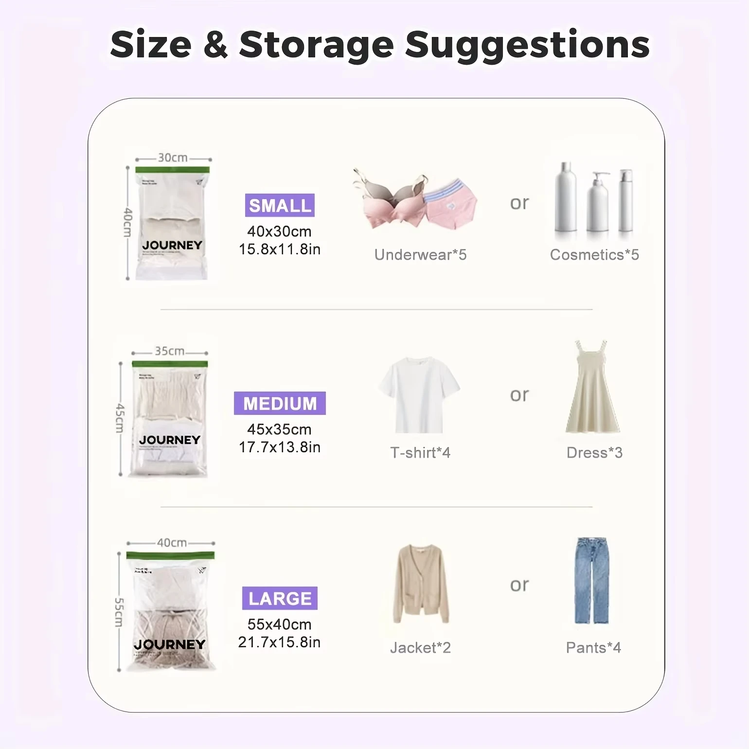 2pcs Vacuum Storage Bags, Hand-Rolled Travel Vacuum Storage Bags For Towels, Socks, Clothes, More , No Pump Needed image 6