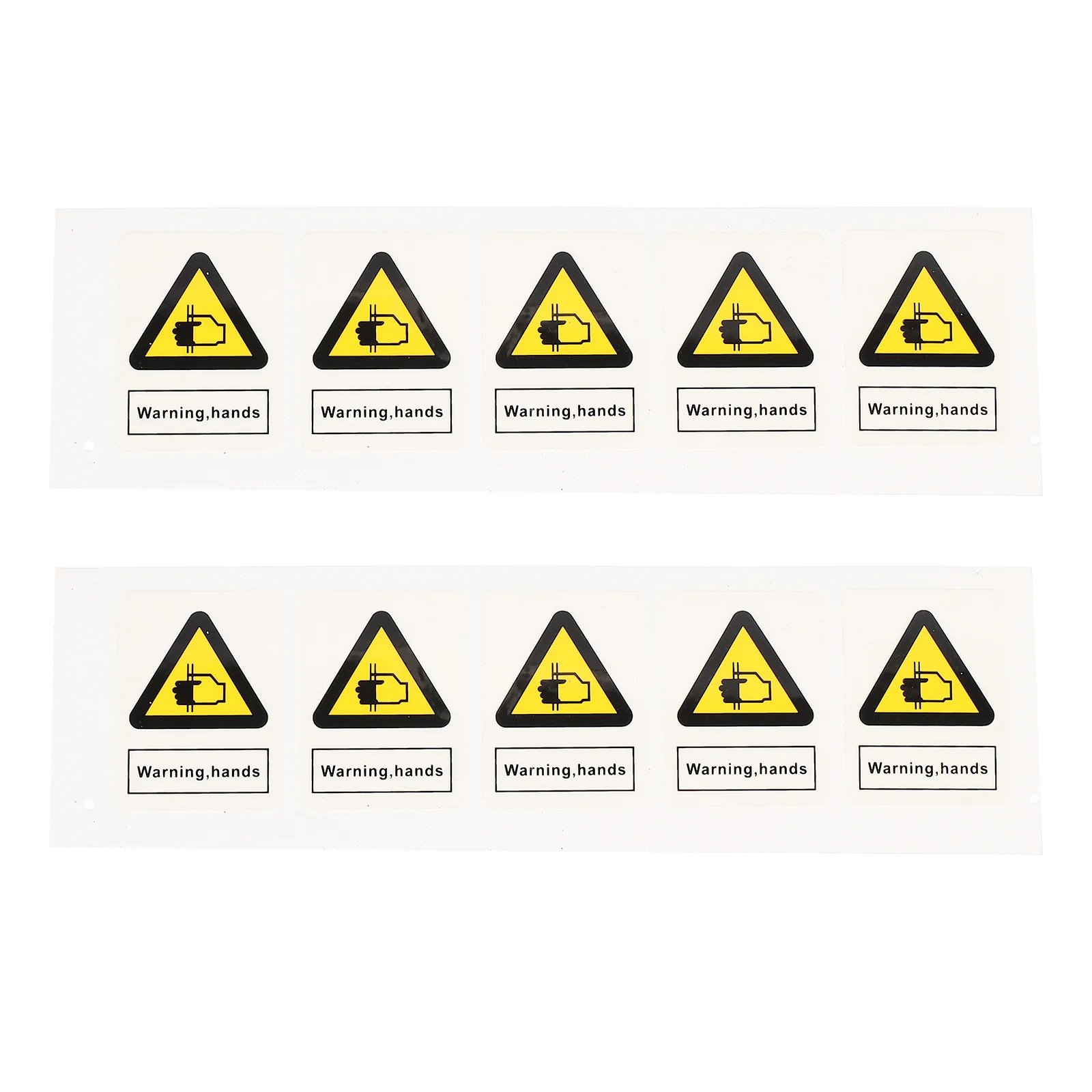 

10 Pcs Watch Out for Clip Labels Stickers Caution Machine Danger Warning Hand Pp Decals