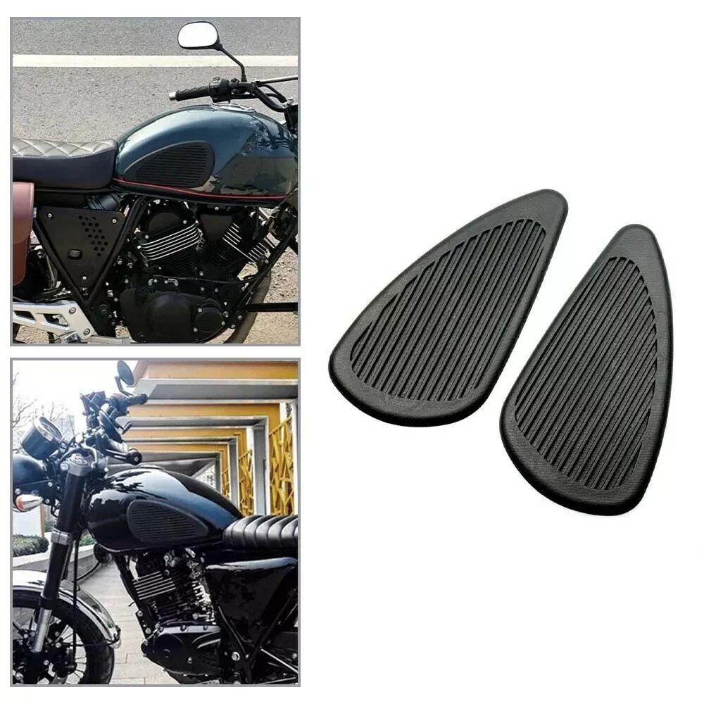 1pair Motorcycle Rubber Fuel Tank Pad Side Gas Knee Traction Grip Protector Pad Black Fuel Tank Side Knee Protection Pad