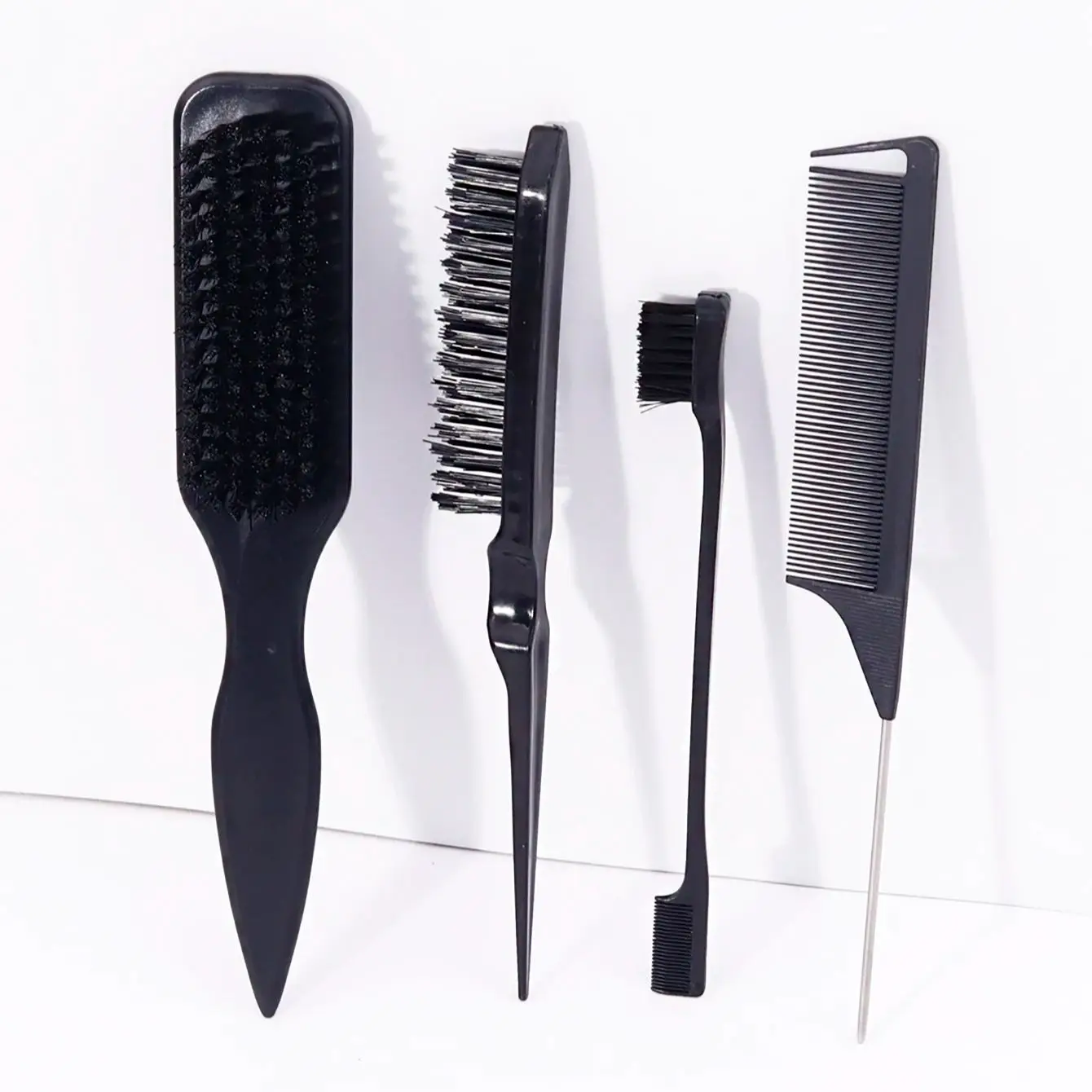 4pcs Set of Pointed Tail Brush Combs, Anti-Static, Nylon Bristles, Used for Smoothing Hair, Special for Real Hair Wigs