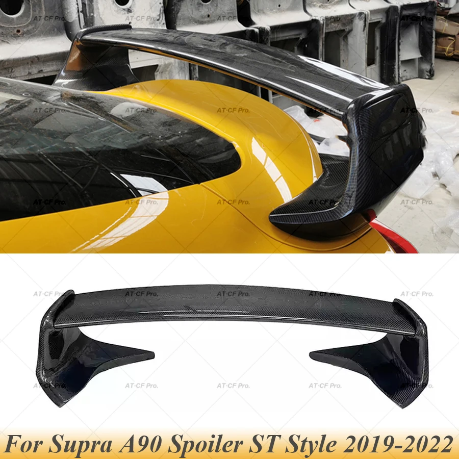 For Supra A90 Carbon fiber FRP Rear Roof Tail Spoiler Trunk Wing Lip Tuning Body Kit For Supra A90 ST Style 2019 2020 2021 2022