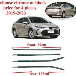 4 Pieces Chrome or Black Windows Rubber Outside for Toyota Corolla 2019-2023 Protector Weatherstrip Seal Oe Accessories Original