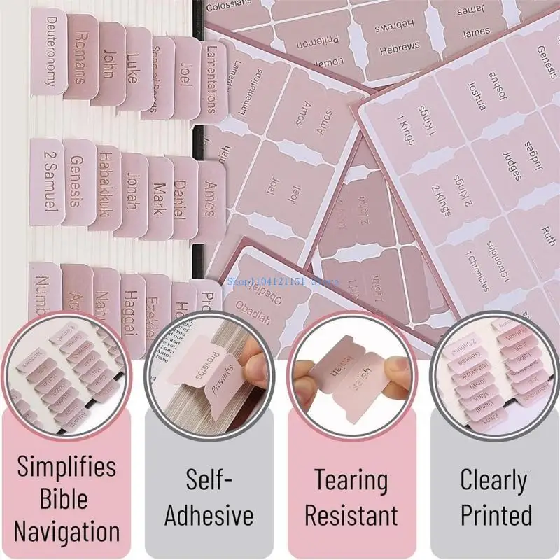 

A2BD 6 Sheets Bible Index Tabs Easy to Read Large Print Stickers Bible Book Tabs