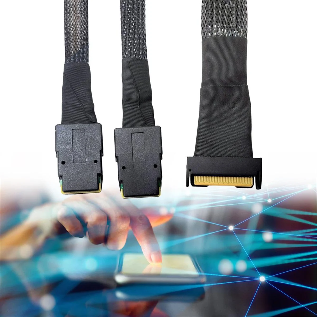 

MClO X8 MCIO 8i(74P) to Dual SFF-8087 Cable PCIE5.0 Server Adapter Cable Connection Cable Server Adapter Server Cable