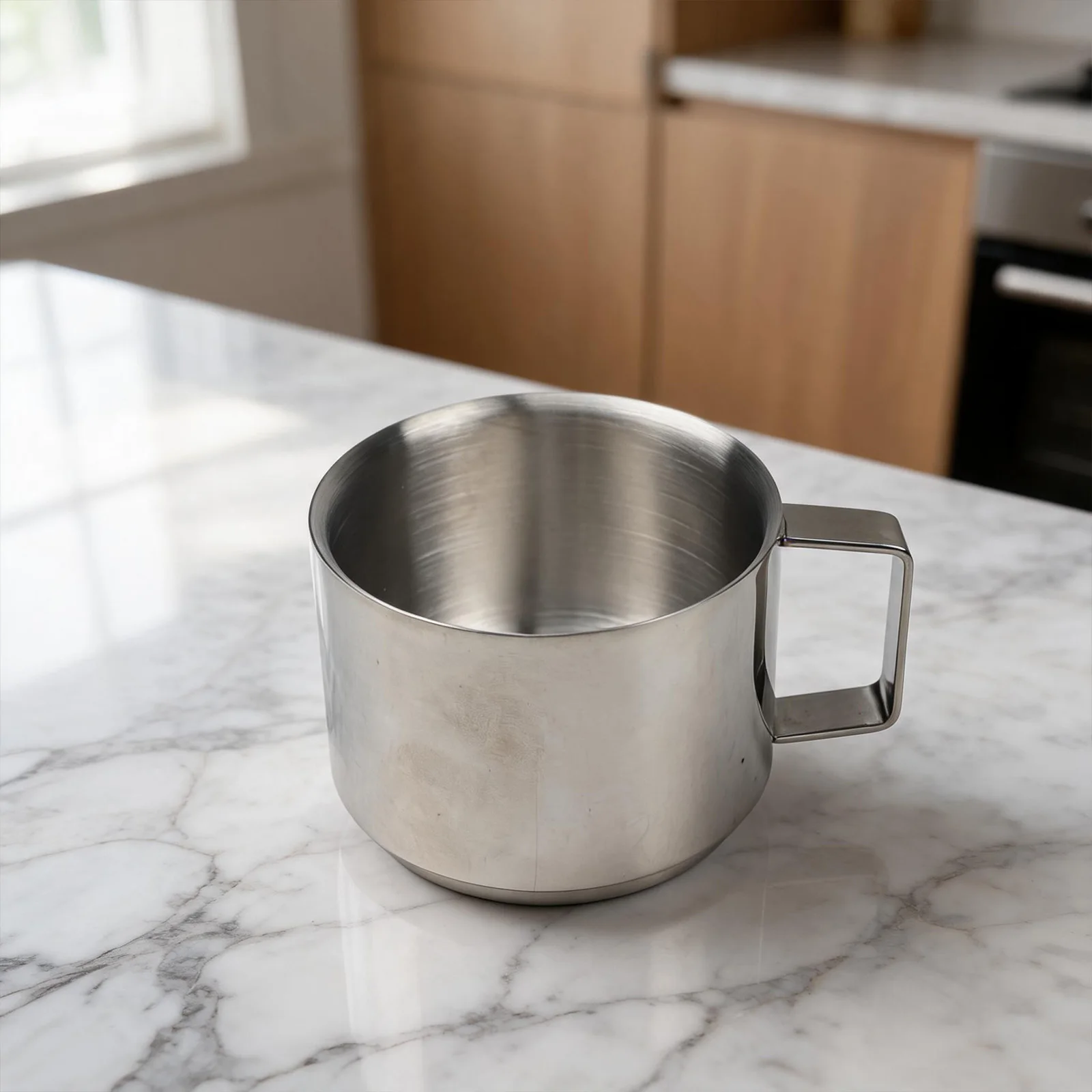 8*6.7cm Stainless Steel Cup Layer Construction Wall Insulation Comfortable Handle Easy To Clean Coffee Shop 8*6.7cm