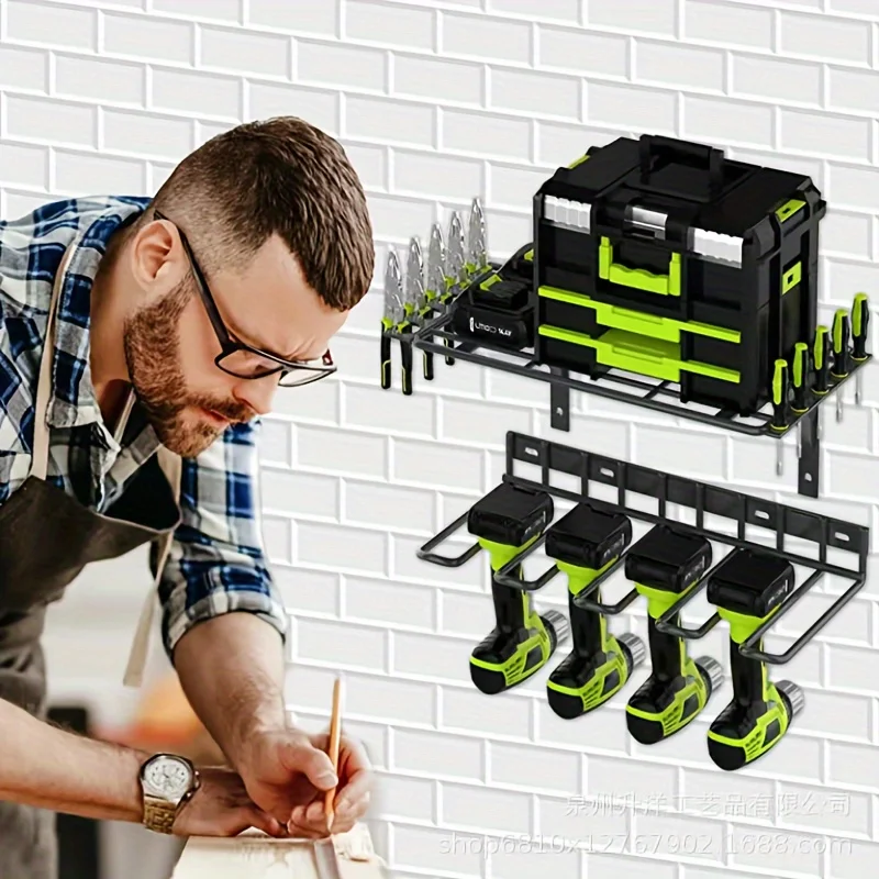 

1 set of three-layer electric tool storage rack, 15.6 inches long, strong load-bearing capacity, suitable for tools, etc