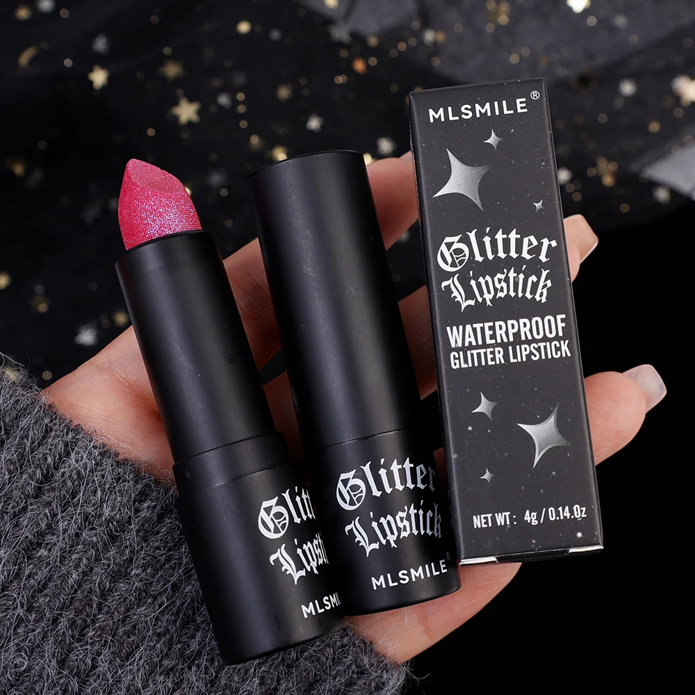 Waterproof Diamond Pearl Lipstick Pearlescent Lasting Glitter Sexy Red Pink Black Lip Tint Shiny Lipsticks Lips Makeup Cosmetics