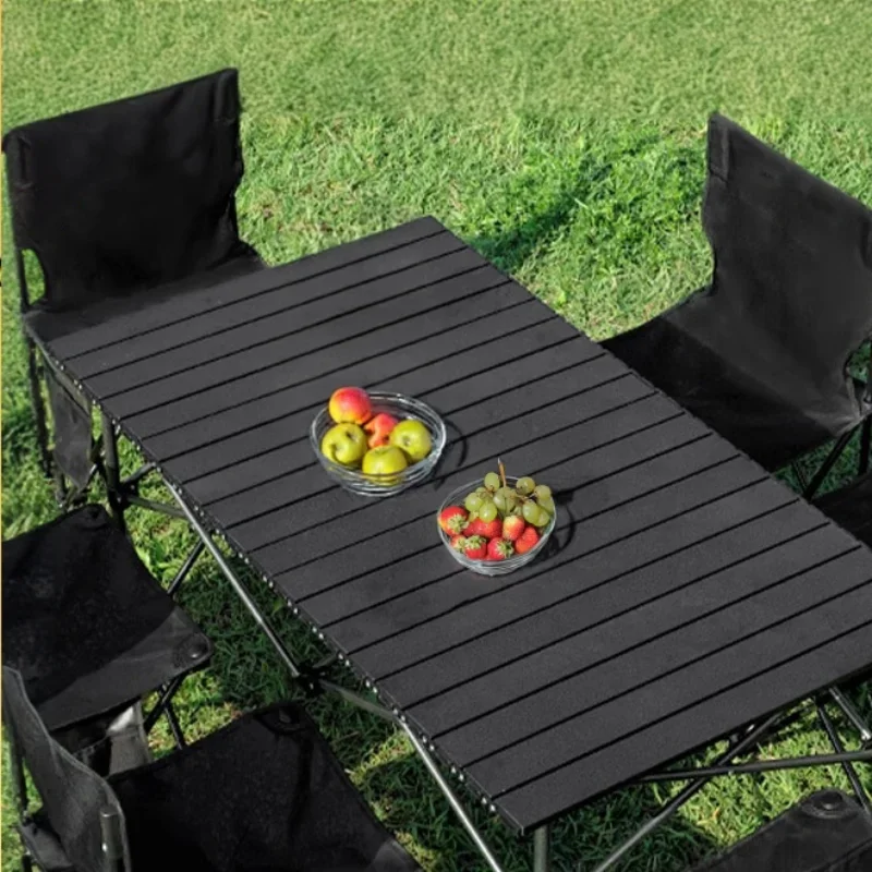 

Outdoor folding Chicken rolls table stall convenient picnic barbecue camping table and chair complete set of equipment supplies