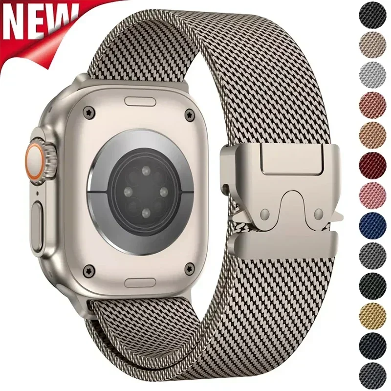 

NEW Milanese Loop Strap for Apple Watch Ultra 2 49mm S10 46mm 42mm 44mm 45mm 41mm 40mm Bracelet Iwatch Series 10 9 7 8 4 5 6 SE