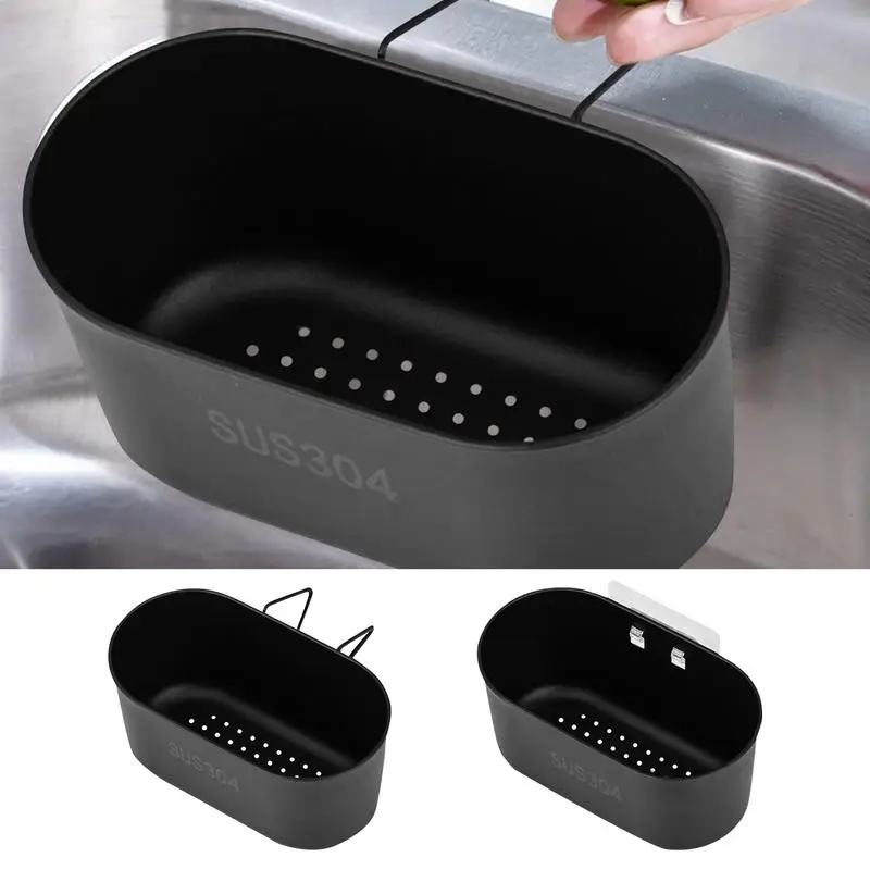 Kitchen Sink Strainer Stainless Steel Corner Sink Filter Strainer Kitchen Sink Accessories No Drilling Hangable Sink Strainer