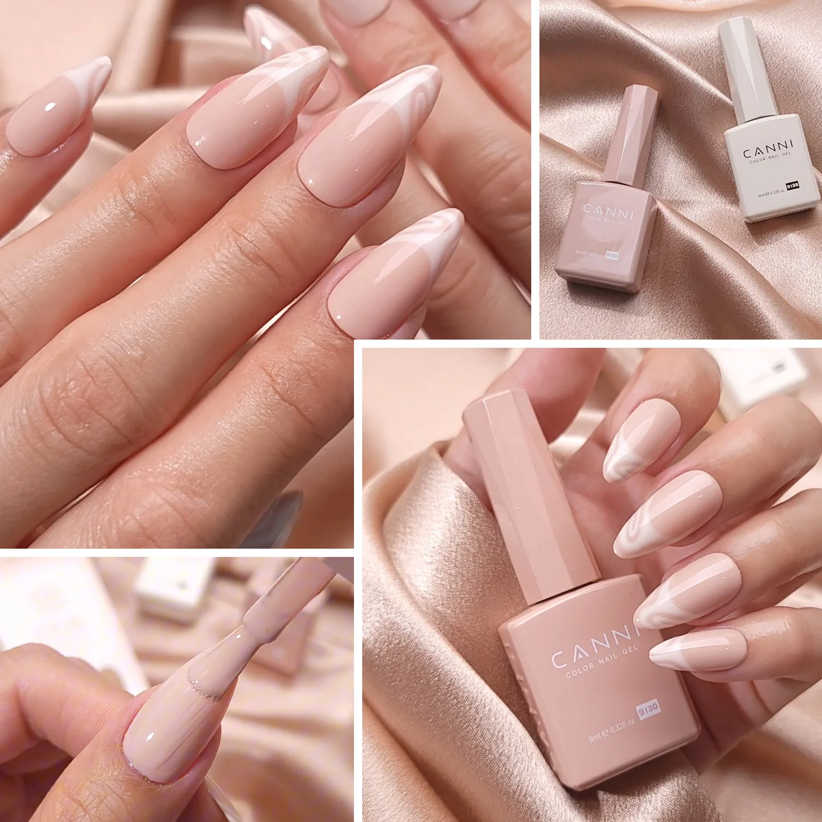 #9130 CANNI Nude Pink Color Gel Polish 9ml Super Round Brush Hema/TPO Free Nail Gel Polish Winter Colors Semi Permanent Gel