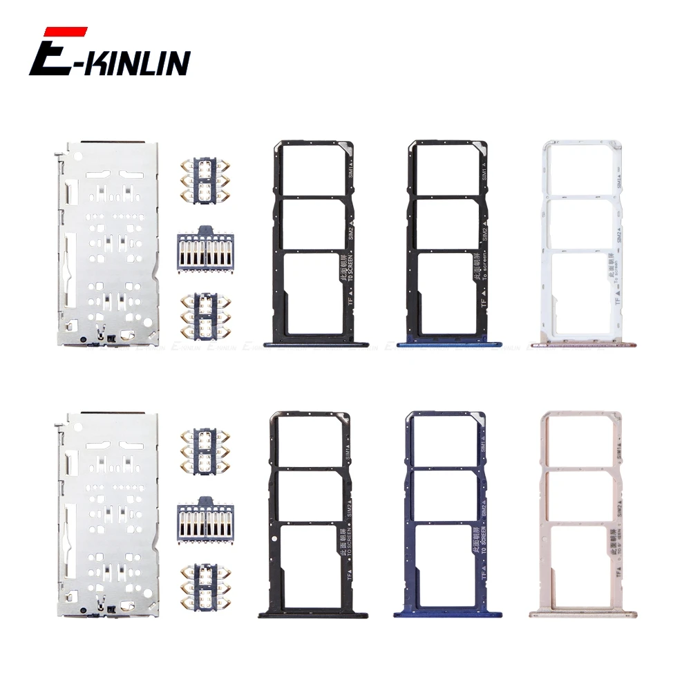 Sim Micro SD Card Socket Connector Holder Slot Tray  Adapter Container Reader For HuaWei Honor Y6 Pro Y5 Prime 2018 2017