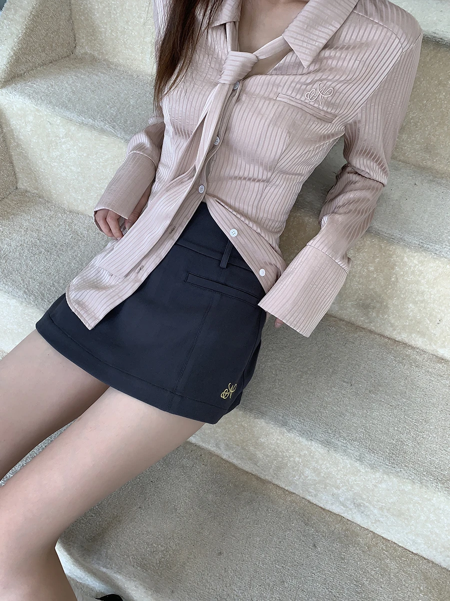 

Юбка-трапеция с высокой талией Женская облегающая юбка для глаз Утягивающая юбка для осеннего сезона для поездок на работу Ele Sle