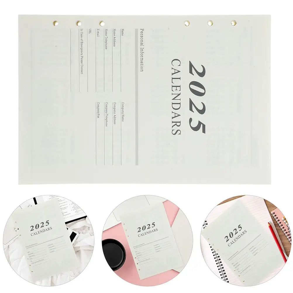 2 Books Loose-leaf Notebook Core Replacement Daily Planner Notepad Weekly Schedule Task Organizer Refill Paper