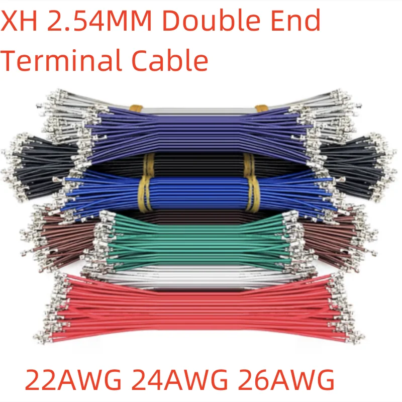 100pcs XH 2.54MM Double Head with Terminal Wire without Housing 10cm20cm 30cm Female To Female Electronic Wire 22AWG 24AWG 26AWG