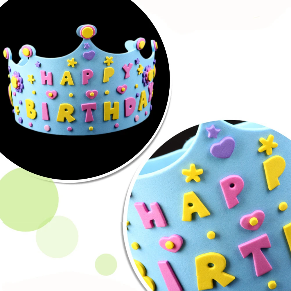 

Children Birthday Crown Hat Party Decorations Reusable EVA Material Sky Blue Kids Caps Supplies Festival Party Goods