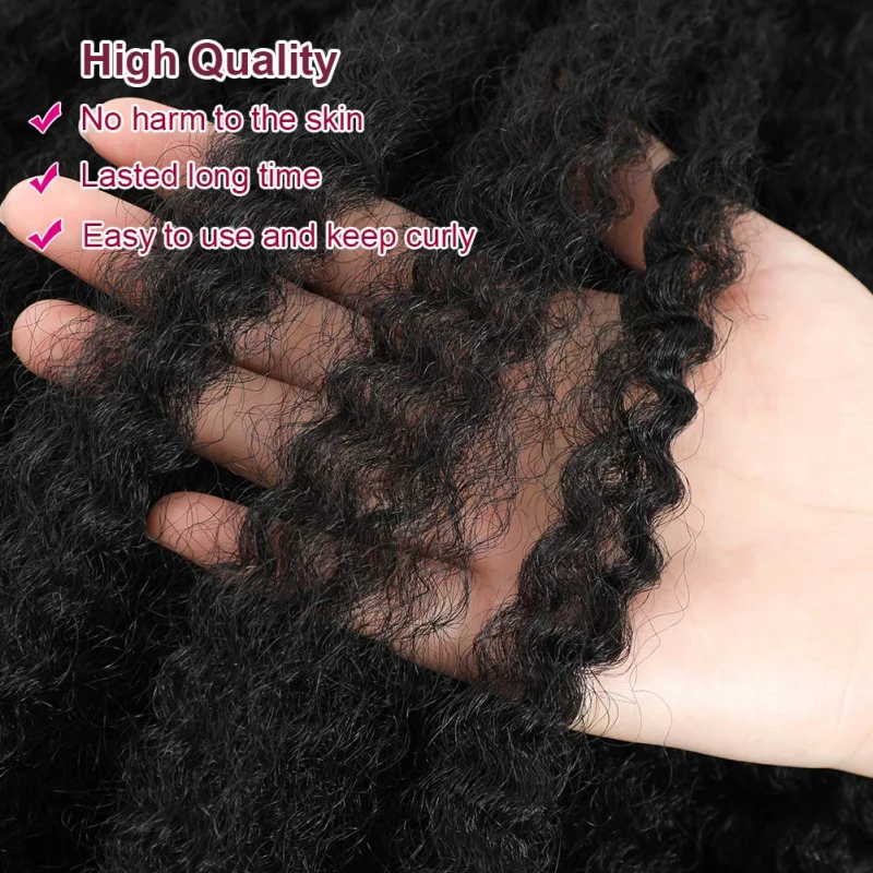 شعر مارلي بطول 50.8 سم شعر صناعي أفريقي مجعد # 2 ضفائر شعر مارلي لشعر كروشيه صناعي عبوة من 3 قطع