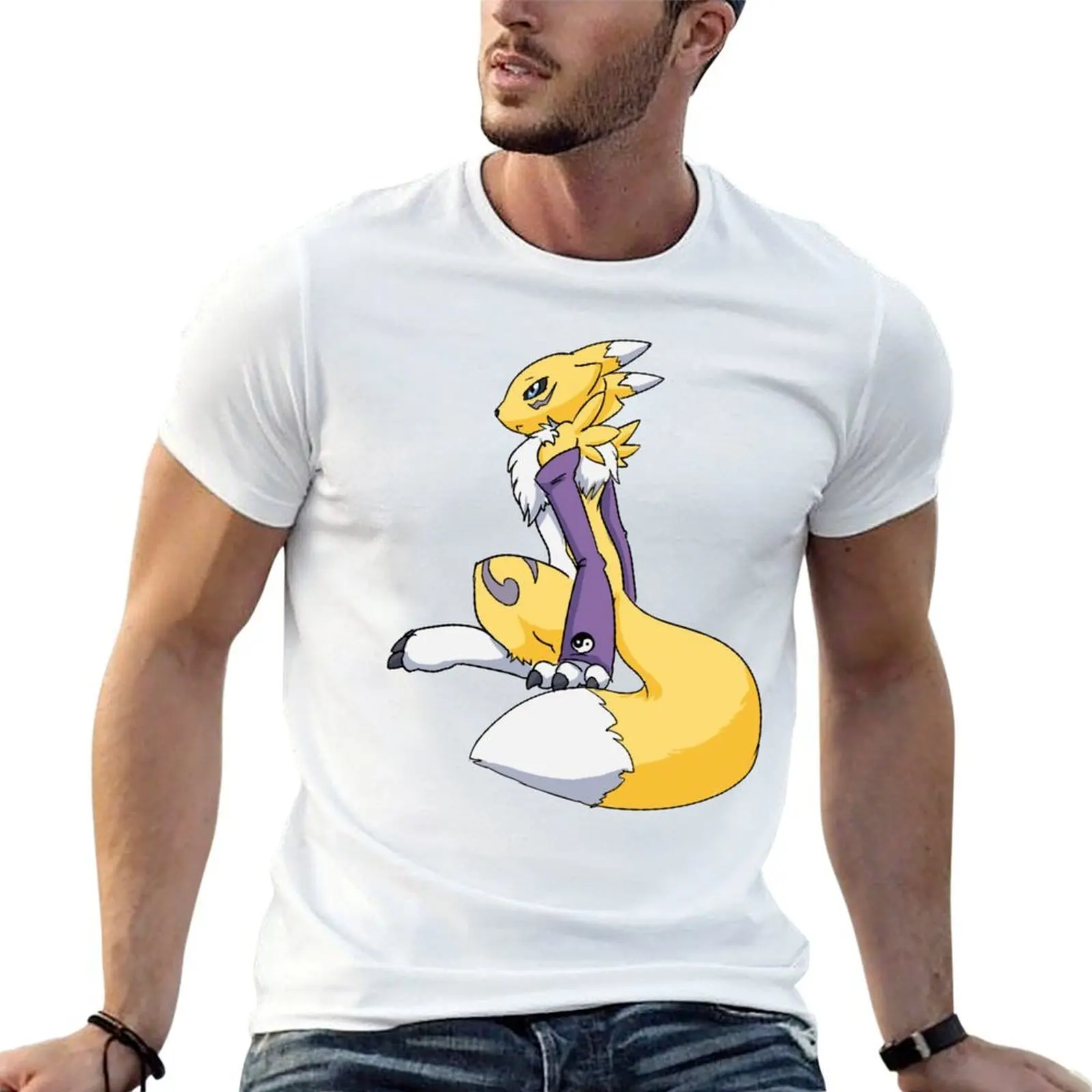 Футболка Renamon, забавные футболки, темный юмор, мужская дизайнерская футболка