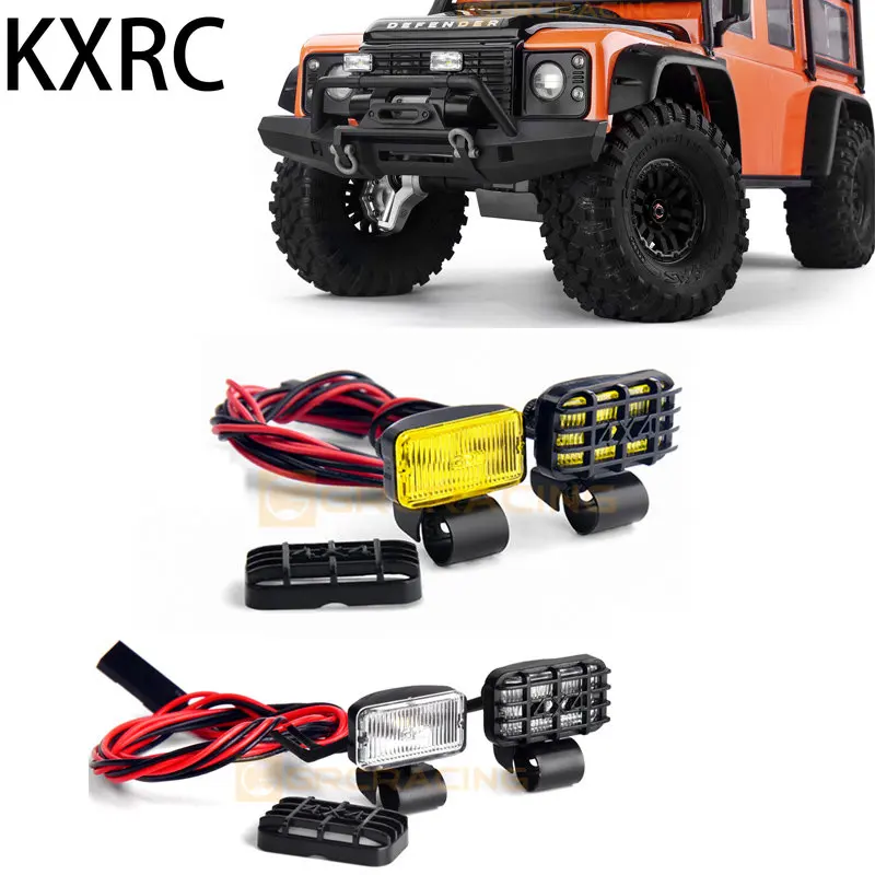 

2Pcs 17mm Rectangular LED Spotlight with Shade for 1/10 RC Crawler Car Traxxas TRX4 Defender AXIAL SCX10 90046 RC4WD D90 Parts