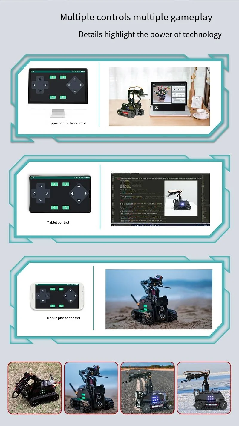 Raspberry PI 4 generazione 4B/3B Robot Tank WiFi Camera AI Video Machine Robot Smart Remote Control accessorio fai da te Demo Board Part