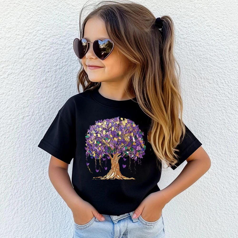 Kids Shirts Mardi Gras Carnival Boys Girls Outfit T-shirt Child Holiday Shirt Short Sleeve Tops Clothes
