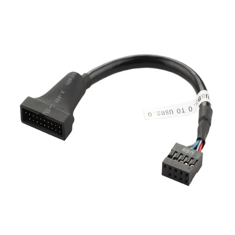 Câble de carte mère d'ordinateur USB 3.0 femelle vers USB 2.0 mâle, 20 broches mâle, convertisseur vers 9 broches femelle, câble de bureau