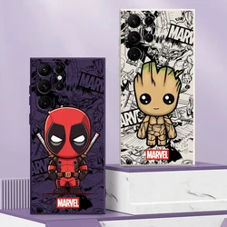 Coque de téléphone Deadpool Groot Marvel antichoc pour Samsung, Galaxy S24, S23, S22, S21, S20 Ultra, S10 Plus, S23, S21, S20 FE