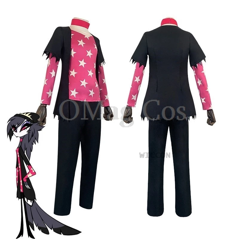 

Helluva Octavia Goetia Cosplay Boss Costume Anime Hazbin Cosplay Pink Star Suit Uniform Halloween Party Clothes Women Girls Set