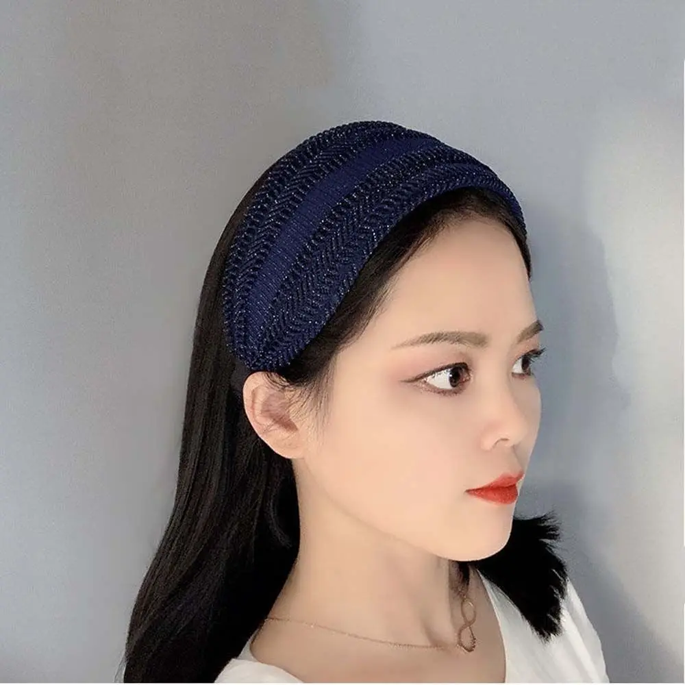 

Shiny Trendy Headwear For Girls Non Slip Wide Side Women Hair Hoop Korean Head Wrap Lace Hairbands Headband