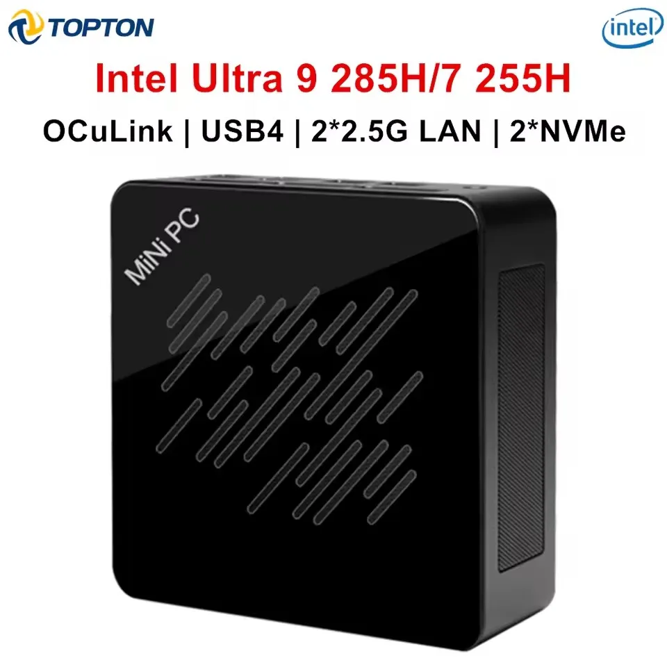 Topton Gaming كمبيوتر صغير Intel Ultra 9 285H 185H 7 255H 165H OCuLink USB4 2x2.5G LAN 2xNVMe كمبيوتر مكتبي صغير Windows 11 WiFi6E #2