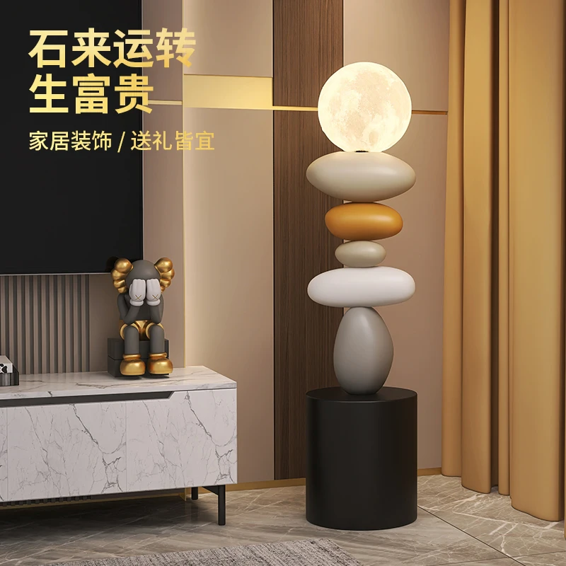 Art floor ornament lamp, large living room TV cabinet, next to the sofa
