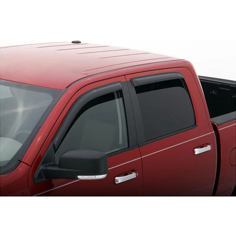 For 17 Ram 1500 2500 3500 Crew Cab Sun/Rain Guard Vent Shade Window Visors