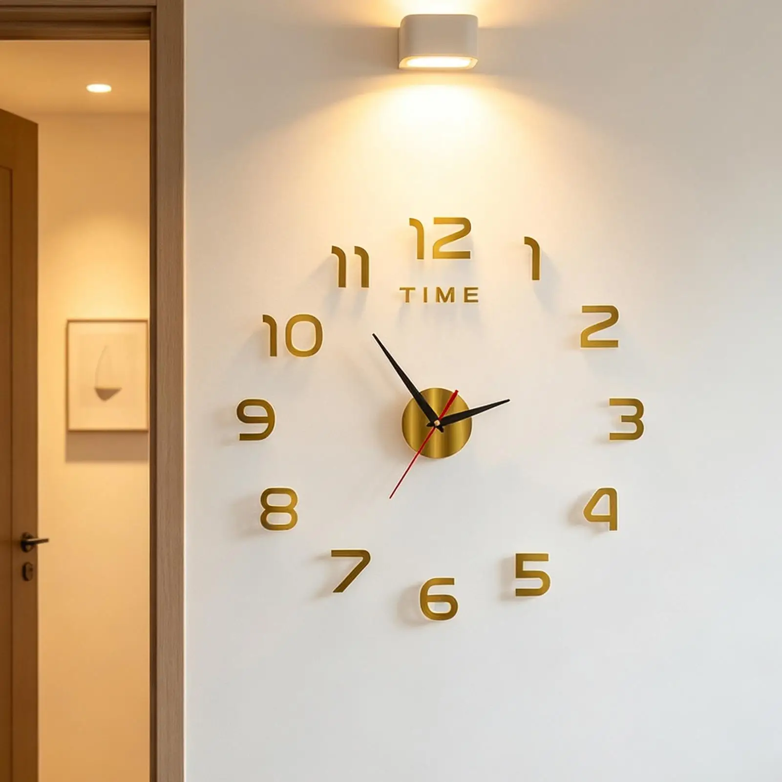 Digital Clock Wall Clock Living Room Large Garden Acrylic Mirror Sticker Decoration Decoration for Bedroom Decororation Clocks